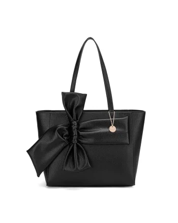 Geanta shopper cu fermoar Velvetine Elite, Negru