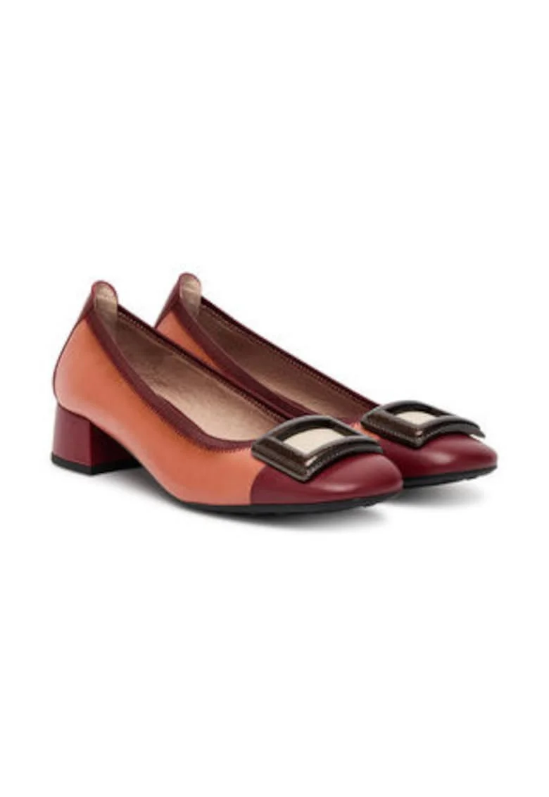Pantofi dama,  piele naturala, maro visiniu