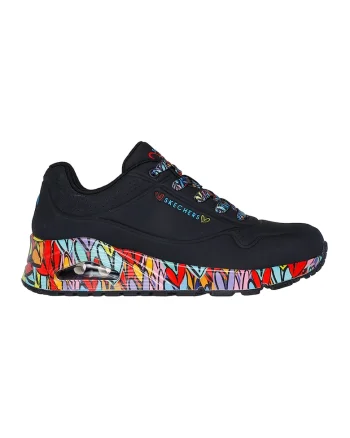 Pantofi sport wedge din piele ecologica Ravaged Love, Negru