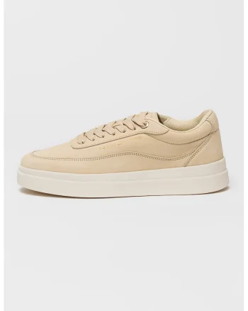 Pantofi sport cu de piele nabuc Modern Court, Bej