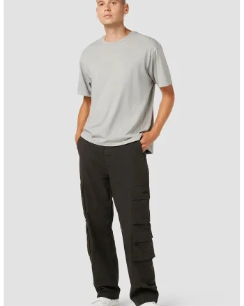 Pantaloni drepti, tip cargo, Negru