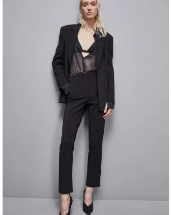 Pantaloni creion cu buzunare laterale, Negru