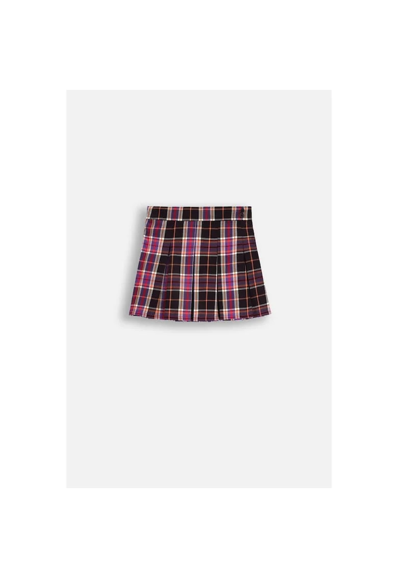 Fusta plisata  model in carouri, multicolor, poliester, pentru fete