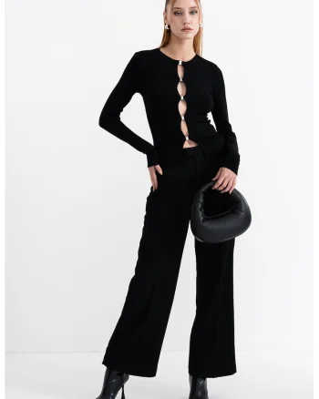 Bluza uni cu decupaje, Negru