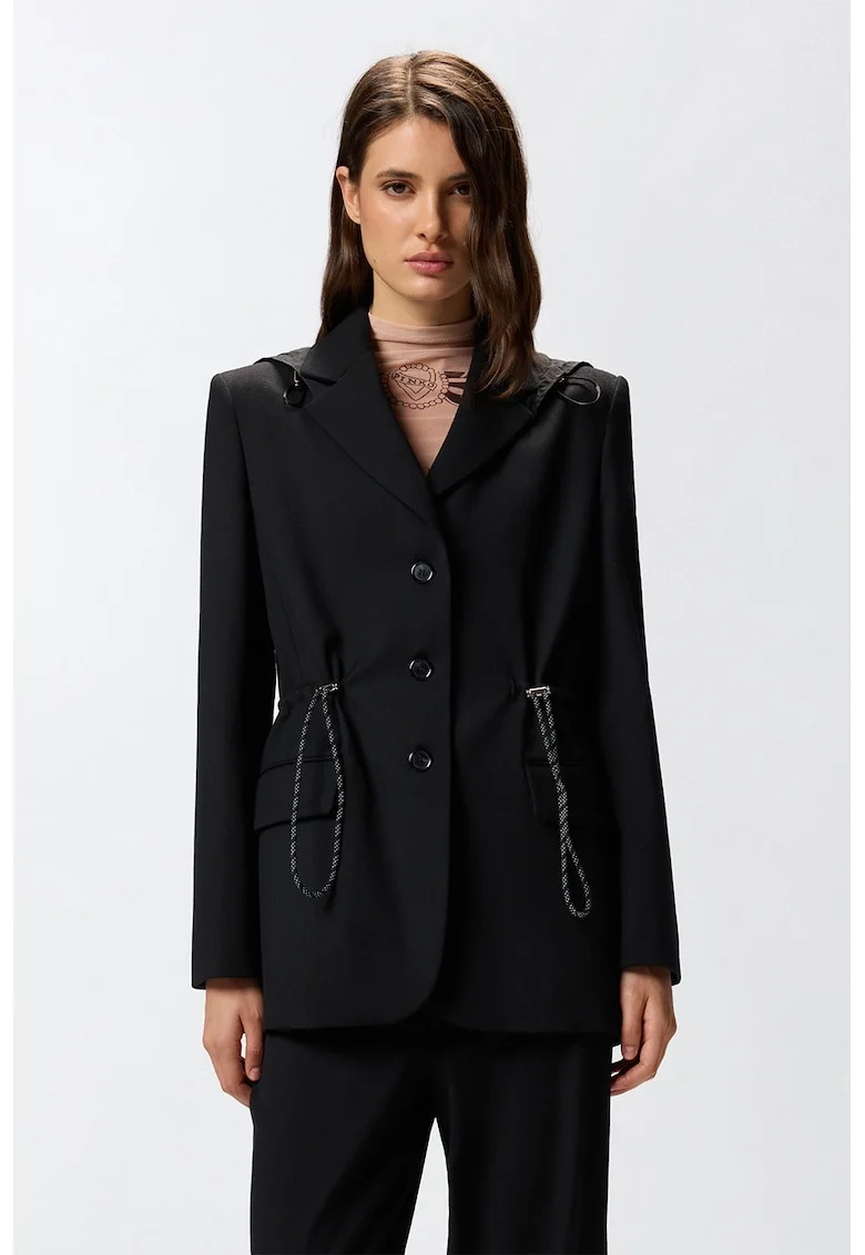 Sacou uni cu nasturi, Negru