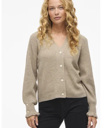 Cardigan cu decolteu in V Tilda, Bej