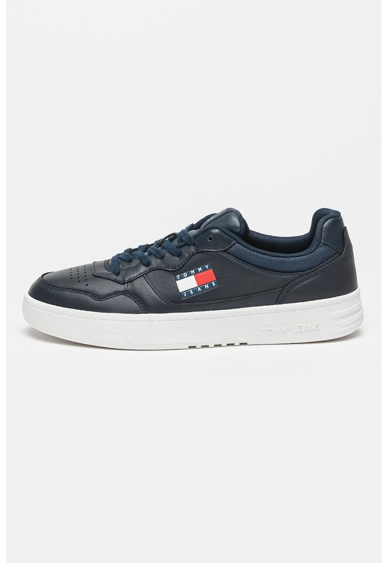 Pantofi sport din piele cu garnituri contrastante, Albastru ultramarin
