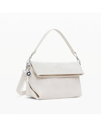 Geanta de dama, de mana si umar,  seria Embro Patch Loverty, Crem