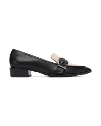 Mocasini cu toc dama,  piele naturala, negru