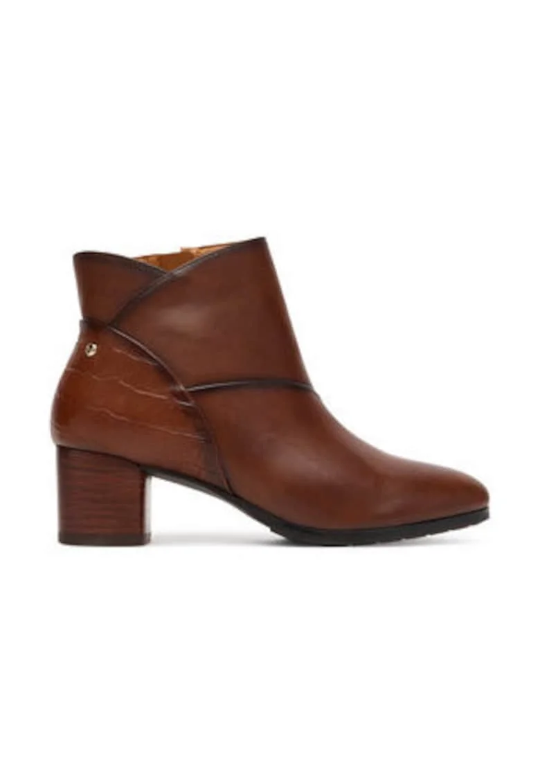 Botine dama  piele naturala maro, Maro