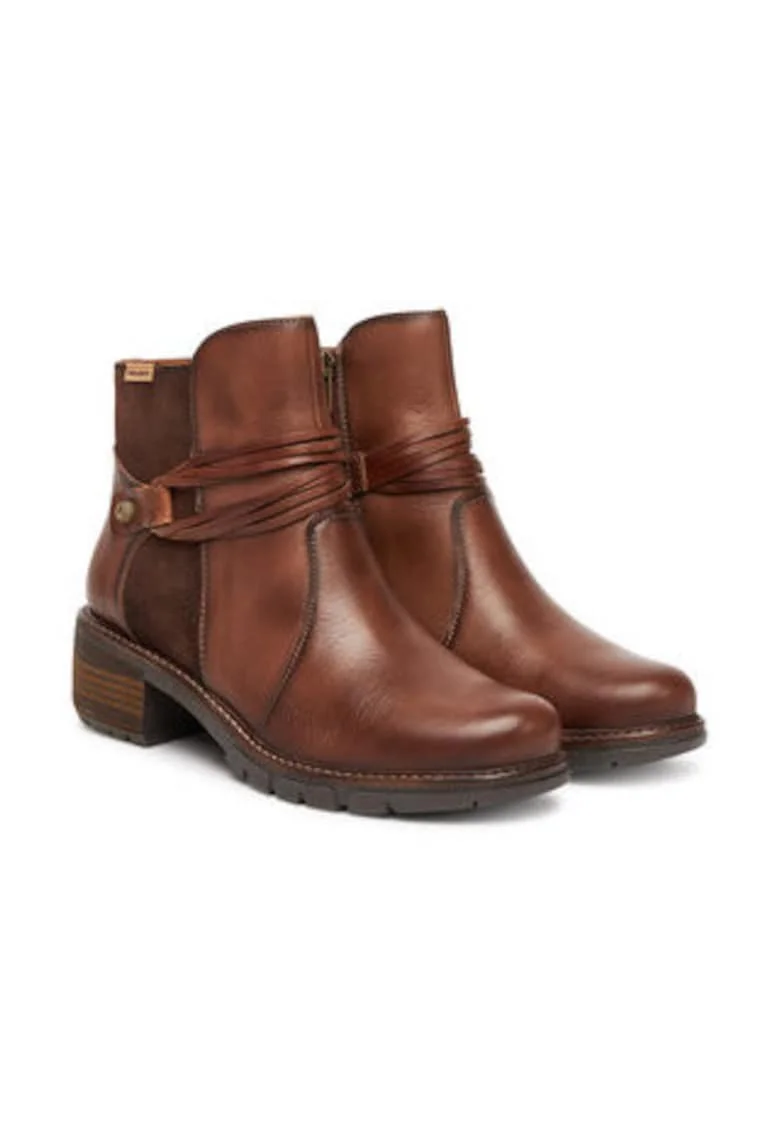 Botine dama,  piele naturala, maro, set ghetute
