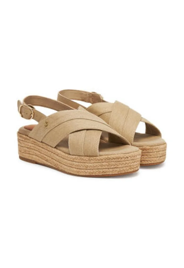 Sandale dama  textil, bej