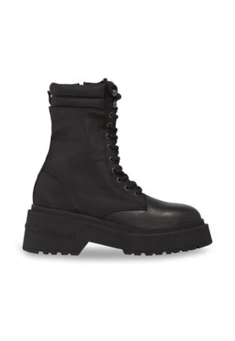 Botine dama,  glezna, negru, material textil