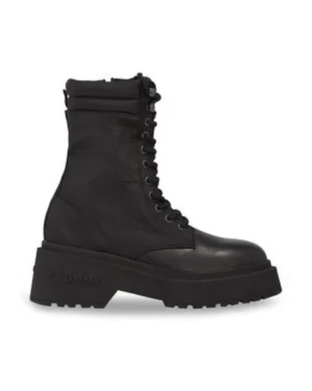 Botine dama,  glezna, negru, material textil