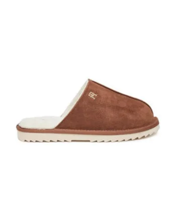 Papuci dama,  piele naturala, maro