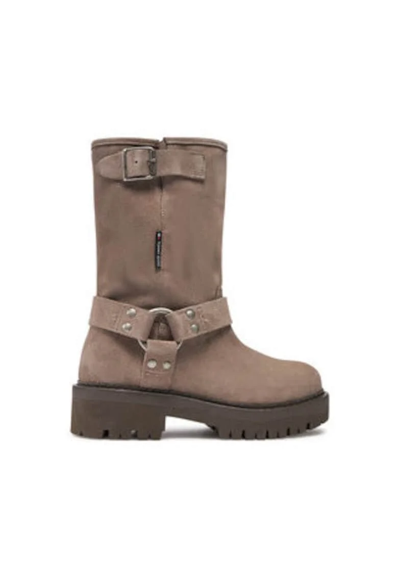Botine dama,  piele naturala, gri