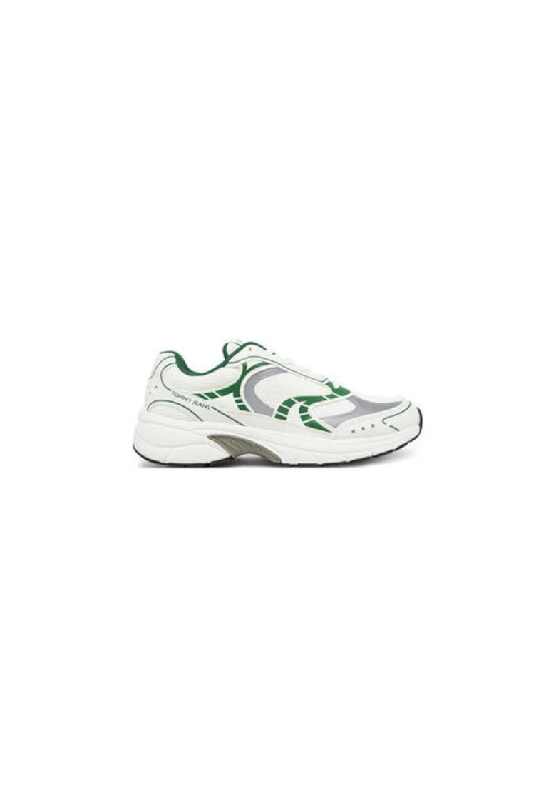 Pantofi sport pentru barbati,  305159069, textil, alb/verde,