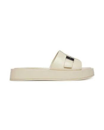 Slapi dama,  piele naturala, bej,