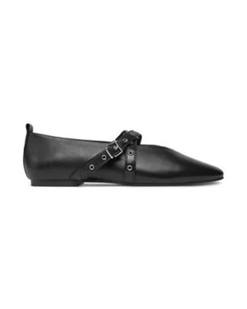 Balerini dama,  piele naturala, negru