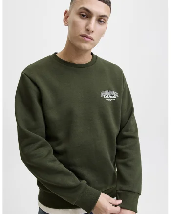 Bluza de trening regular-fit cu decolteu la baza gatului Makoto, Verde inchis