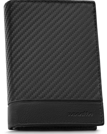 Portofel barbati, ®, ZG-N4-F7, Fabriano, Piele naturala, 9x12.5x2.5 cm, Negru