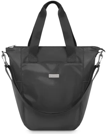 Geanta shopper dama, ®, Negru, Universala, Multifunctionala, Impermeabila, Curea de umar detasabila si reglabila, Manere confortabile, Usoara, Spatioasa, Nylon/Poliester, 35x40x15 cm, THORN, ZG839
