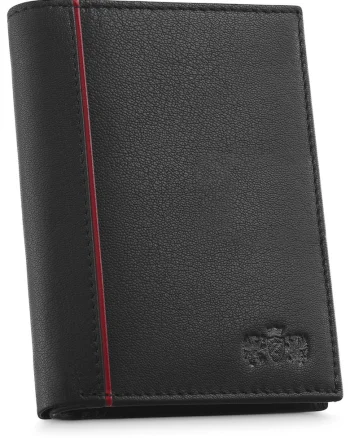 Portofel barbati, ®, ZG-N4-F16, Fabriano, Piele naturala, 9.3x12.7x3 cm, Negru