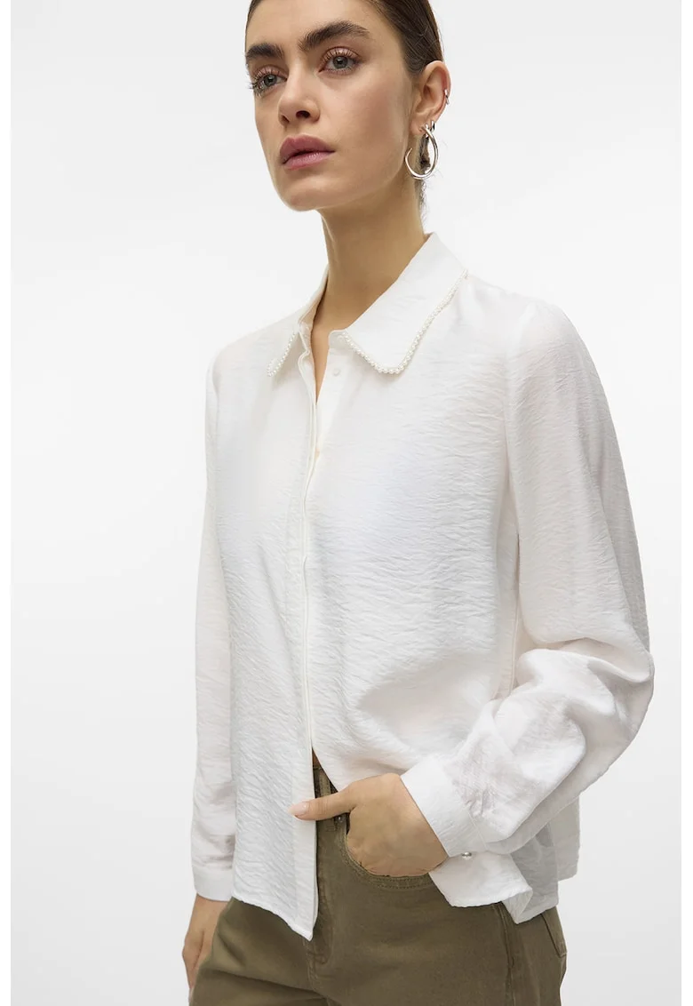 Bluza cu decolteu in V, Alb