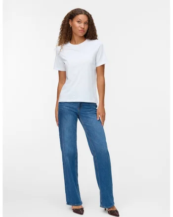 Tricou din bumbac organic cu strasuri, Alb