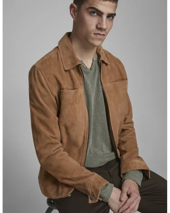 Jack&Jones, Bluza henley slim-fit de bumbac, Verde pal