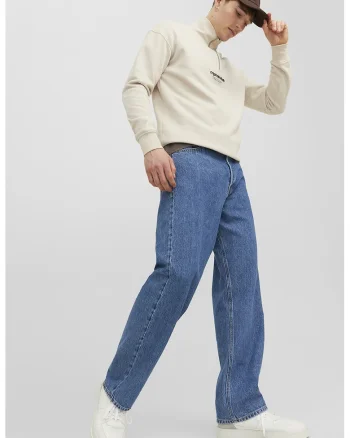 Blugi relaxed fit cu talie medie, Albastru deschis