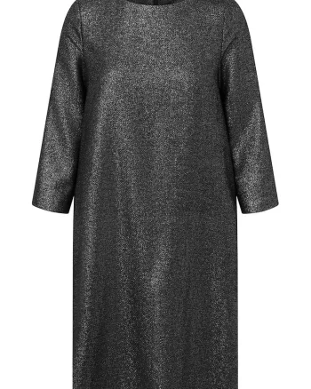 Rochie lejera din amestesc de lana, cu decolteu rotund, Negru