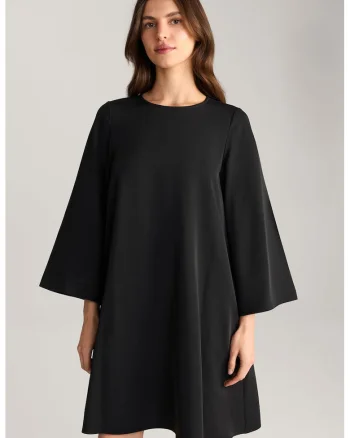 Rochie midi cu maneca lunga, Negru