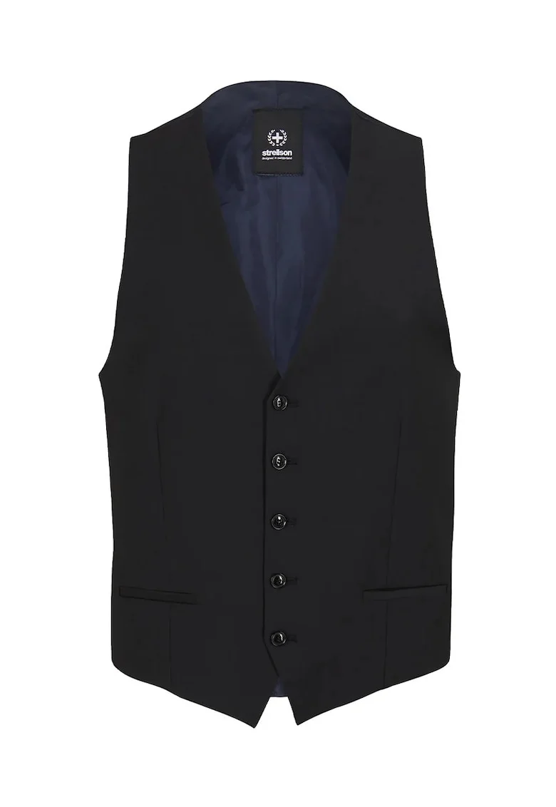 Vesta regular fit cu inchidere printr-un singur rand de nasturi STR1, Negru