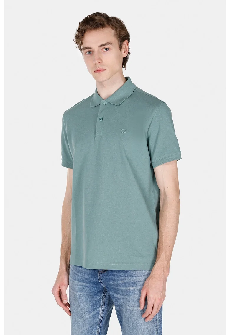 Tricou polo cu model uni, Verde deschis