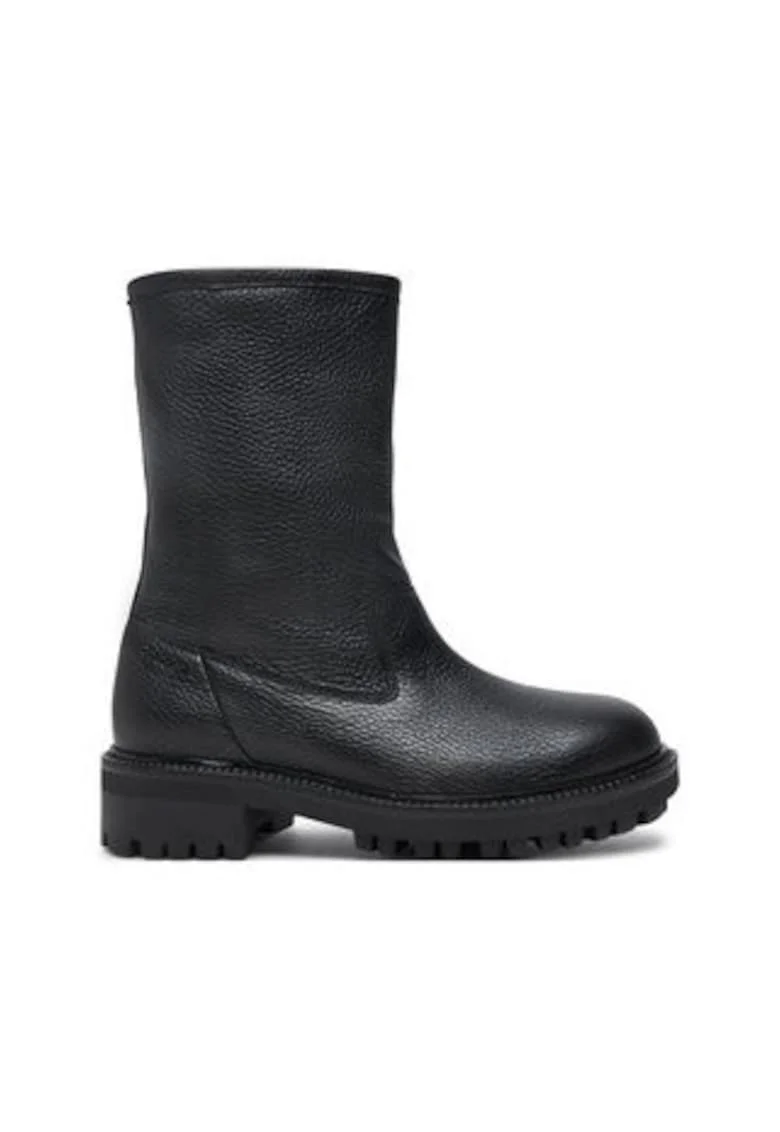 Botine dama,  piele naturala, negru,