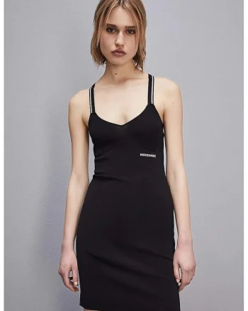 Rochie mini cu decolteu in V, Negru