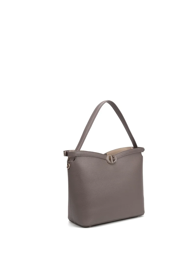 Geanta tote din piele ecologica Seraphina, Maro taupe inchis