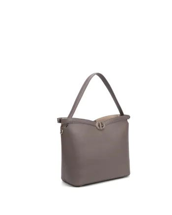 Geanta tote din piele ecologica Seraphina, Maro taupe inchis