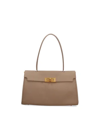 Geanta tote din piele Fiorenza, Maro taupe