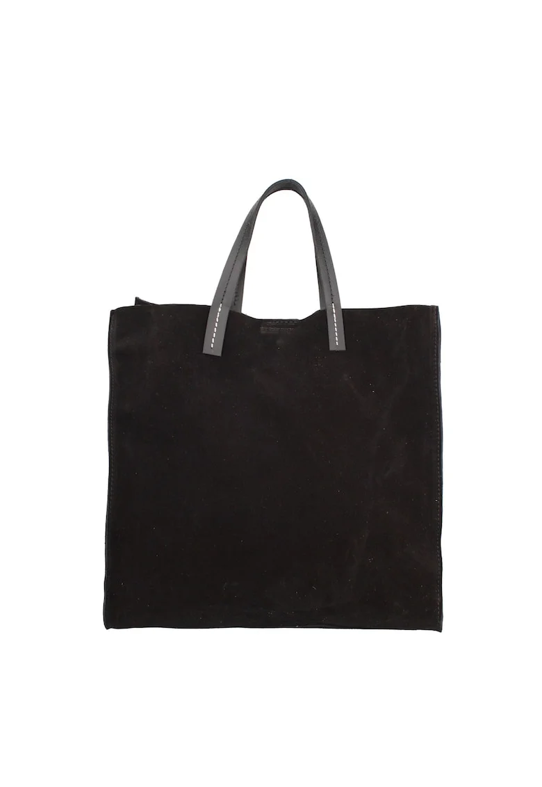 Geanta tote din piele intoarsa cu etui detasabil Novara Lux, Negru