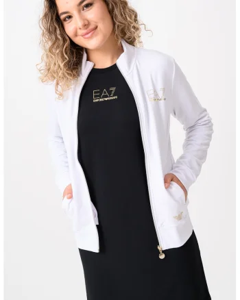 Bluza sport cu fermoar si buzunare laterale, Albastru pal