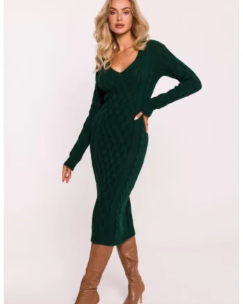 Rochie tricotata cu decolteu in V,  One Sizeqwdxz