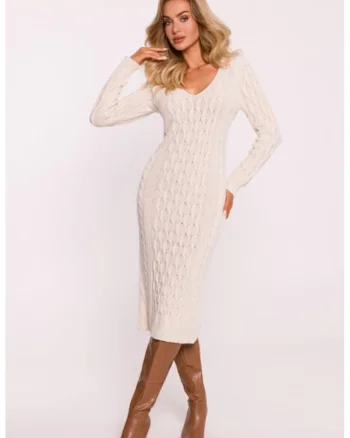 Rochie tricotata cu decolteu in V,  One Sizeqwdxz