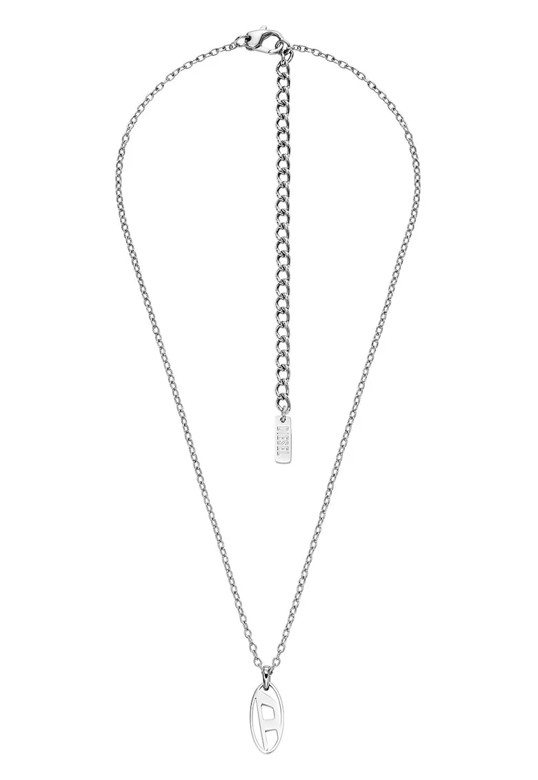 Colier unisex cu pandantiv logo, Argintiu