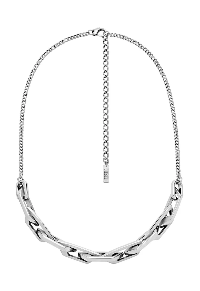 Colier unisex cu logo, Argintiu