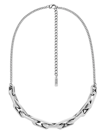 Colier unisex cu logo, Argintiu