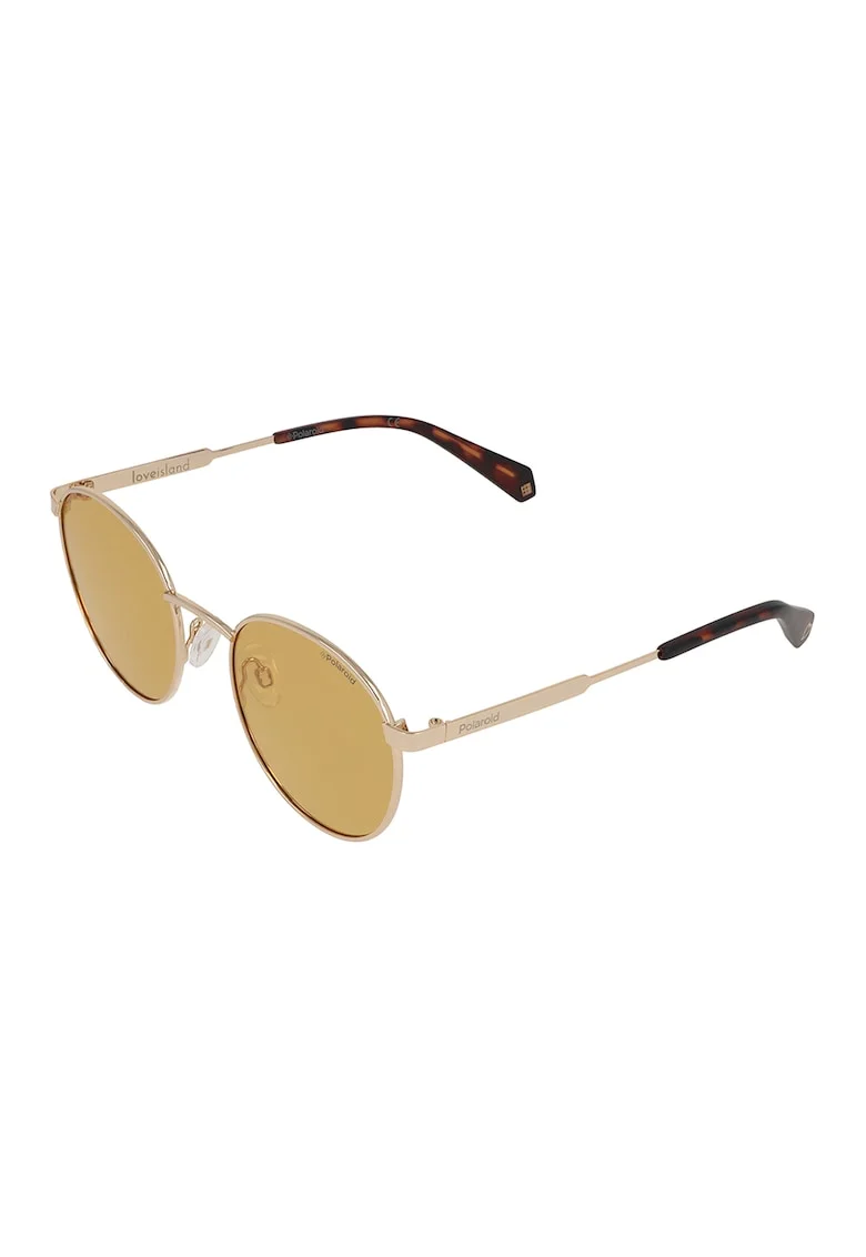 Ochelari de soare rotunzi unisex polarizati - 467945, Maro/Auriu rose