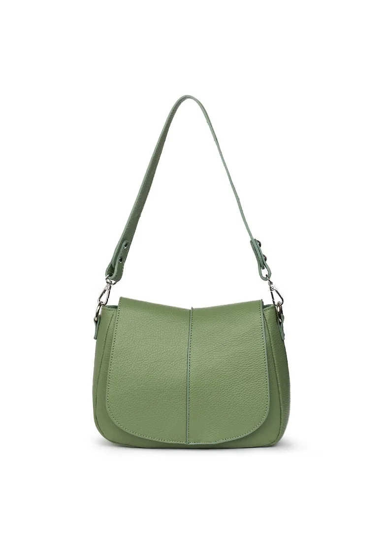 Geanta din piele naturala Roberta, Verde