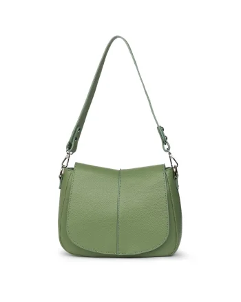 Geanta din piele naturala Roberta, Verde